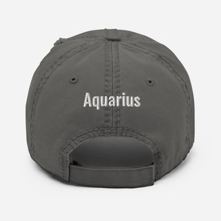 Aquarius Distressed Dad Hat - ShamelessAve