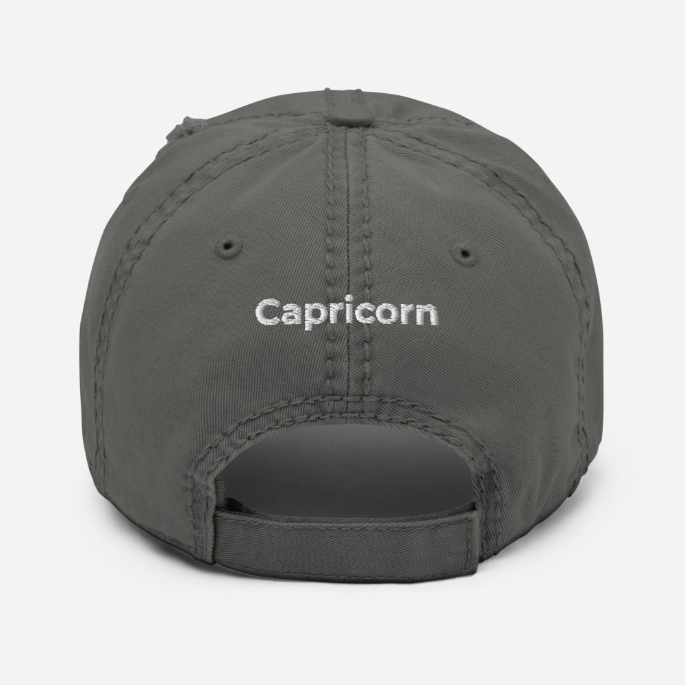 Capricorn Distressed Dad Hat - ShamelessAve