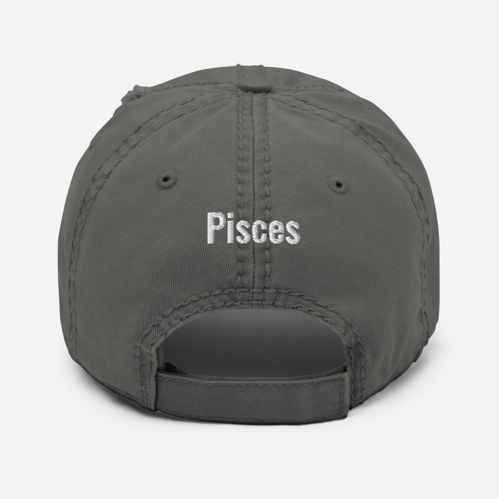 Pisces Distressed Dad Hat - ShamelessAve