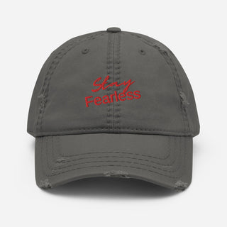 Stay Fearless Distressed Dad Hat - ShamelessAve