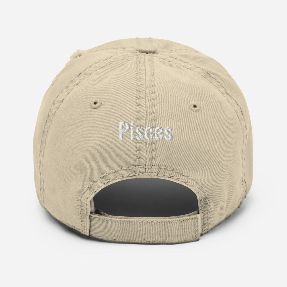 Pisces Distressed Dad Hat - ShamelessAve